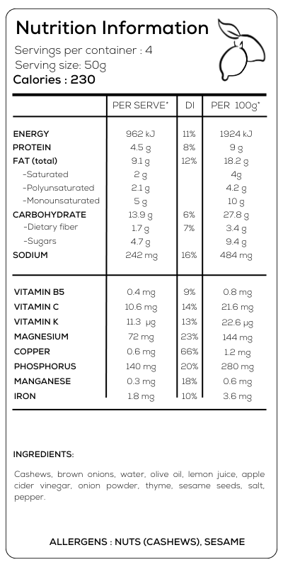 Nutritional Facts